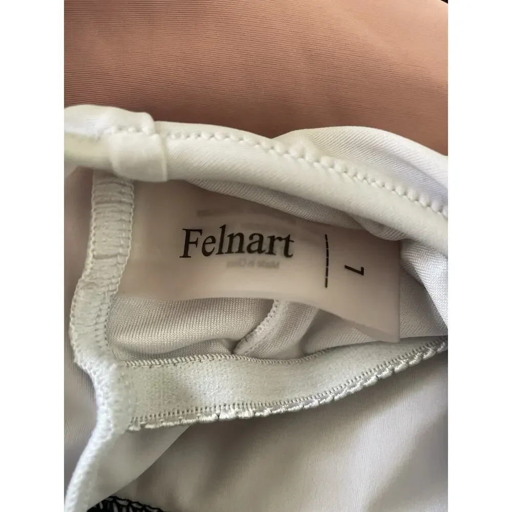 Felnart Swim One Piece Swimsuit Belted Color Block Swimwear Beach Summer